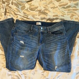 Classic Blue Distressed Women’s Capris